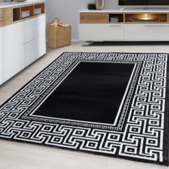 Parma Kortluvet Tæppeløber Meander - Sort