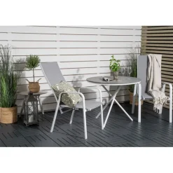 Parma Rund Loungesæt - Havemøbelsæt - Grå,Hvid