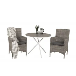 Parma Rund Loungesæt - Havemøbelsæt - Grå,Hvid