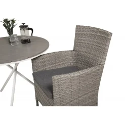 Parma Rund Loungesæt - Havemøbelsæt - Grå,Hvid