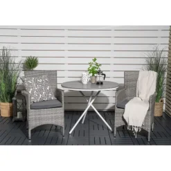 Parma Rund Loungesæt - Havemøbelsæt - Grå,Hvid