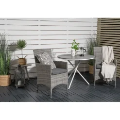 Parma Rund Loungesæt - Havemøbelsæt - Grå,Hvid