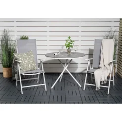 Parma Rund Loungesæt - Havemøbelsæt - Grå,Hvid