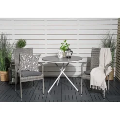 Parma Rund Loungesæt - Havemøbelsæt - Grå,Hvid