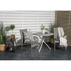 Parma Rund Loungesæt - Havemøbelsæt - Grå,Hvid