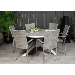 Parma Rundt Loungesæt - Havemøbelsæt - Grå,Hvid