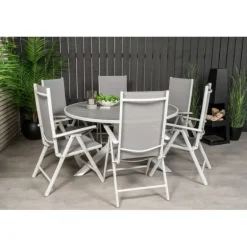 Parma Rundt Loungesæt - Havemøbelsæt - Grå,Hvid