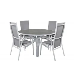 Parma Rundt Loungesæt - Havemøbelsæt - Grå,Hvid