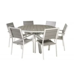 Parma Rundt Loungesæt - Havemøbelsæt - Grå,Hvid