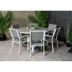 Parma Rundt Loungesæt - Havemøbelsæt - Grå,Hvid