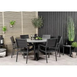 Parma Rundt Loungesæt - Havemøbelsæt - Sort,Grå