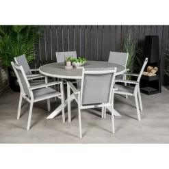 Parma Rundt Loungesæt - Havemøbelsæt - Grå,Hvid