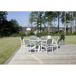 Parma Rundt Spisebord - Grå,Hvid