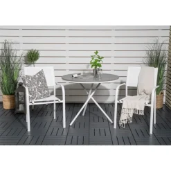 Parma, Santorini Rund Loungesæt - Havemøbelsæt - Grå,Hvid