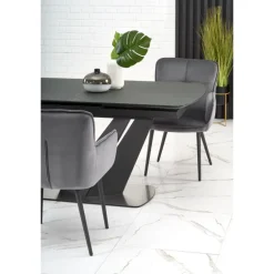 PATRIZIO bord MørkeGrå, ben Sorte