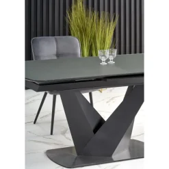 PATRIZIO bord MørkeGrå, ben Sorte