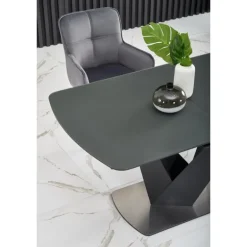 PATRIZIO bord MørkeGrå, ben Sorte