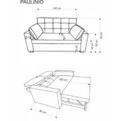 PAULINIO Sovesofa - Grå
