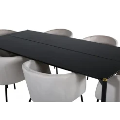 Pelle e Spisebordssæt - Beige og Sort