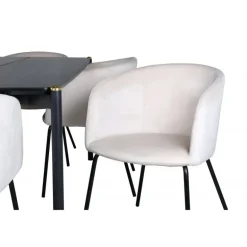 Pelle e Spisebordssæt - Beige og Sort
