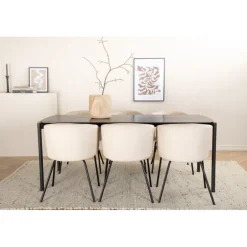 Pelle e Spisebordssæt - Beige og Sort