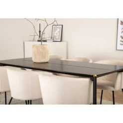 Pelle e Spisebordssæt - Beige og Sort