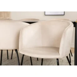 Pelle e Spisebordssæt - Beige og Sort