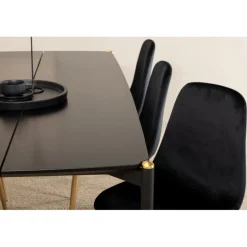 Pelle e Spisebordssæt - Sort og Messing