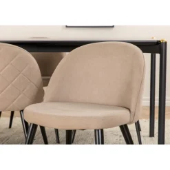 Pelle t Spisebordssæt - Beige og Sort