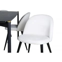 Pelle t Spisebordssæt - Beige og Sort