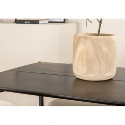 Pelle t Spisebordssæt - Beige og Sort