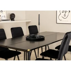 Pelle t Spisebordssæt - Sort