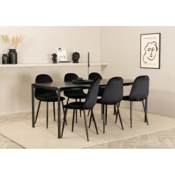 Pelle t Spisebordssæt - Sort