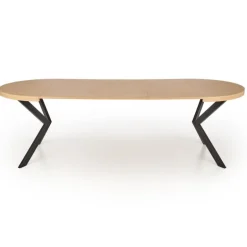 PERONI ovalt Spisebord 100cm kan udvides til 250 - Gylden eg/Sort