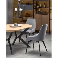 PERONI ovalt Spisebord 100cm kan udvides til 250 - Gylden eg/Sort