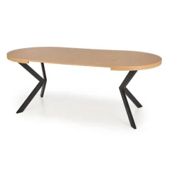 PERONI ovalt Spisebord 100cm kan udvides til 250 - Gylden eg/Sort