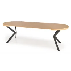 PERONI ovalt Spisebord 100cm kan udvides til 250 - Gylden eg/Sort
