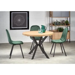 PERONI ovalt Spisebord 100cm kan udvides til 250 - Gylden eg/Sort