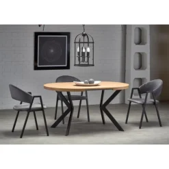 PERONI ovalt Spisebord 100cm kan udvides til 250 - Gylden eg/Sort