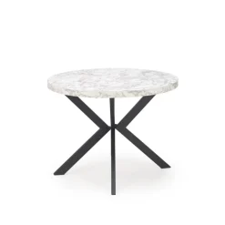 PERONI Spisebord med udtræk, Hvid marmor / Sort