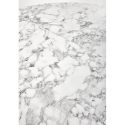 PERONI Spisebord med udtræk, Hvid marmor / Sort