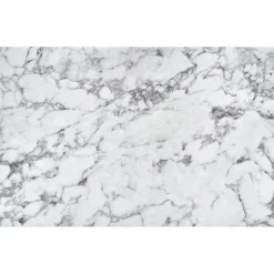 PERONI Spisebord med udtræk, Hvid marmor / Sort