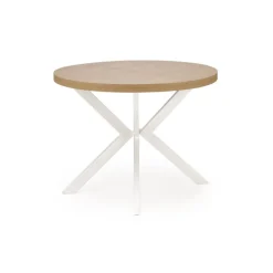 PERONI Spisebord med udtræk, guldegetræ / Hvid