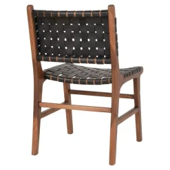 Perugia Spisebordsstol - Perugia Spisebordsstol i lys Teak med sort læder