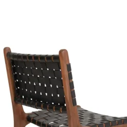 Perugia Spisebordsstol - Perugia Spisebordsstol i lys Teak med sort læder