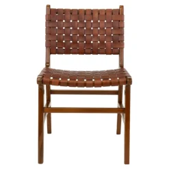 Perugia Spisebordsstol - Perugia Spisebordsstol i teak med brunt læder