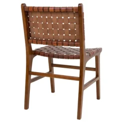 Perugia Spisebordsstol - Perugia Spisebordsstol i teak med brunt læder