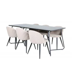 Petra Spisebordssæt - Beige og Sort