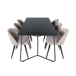 Petra Spisebordssæt - Beige og Sort