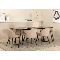 Petra Spisebordssæt - Beige og Sort